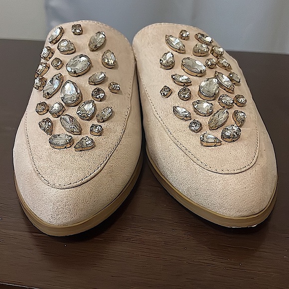 Express cream/pink embellished small heel flats - Picture 3 of 8